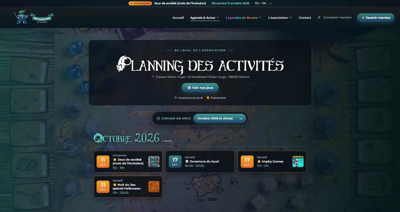 Planning des activités