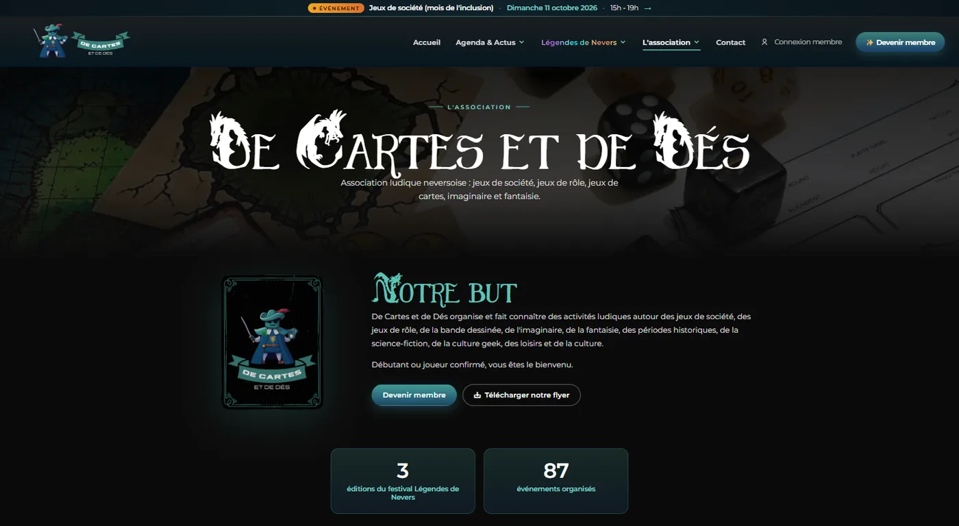 Page de l'association