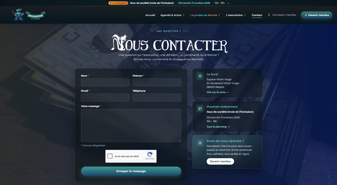 Formulaire de contact
