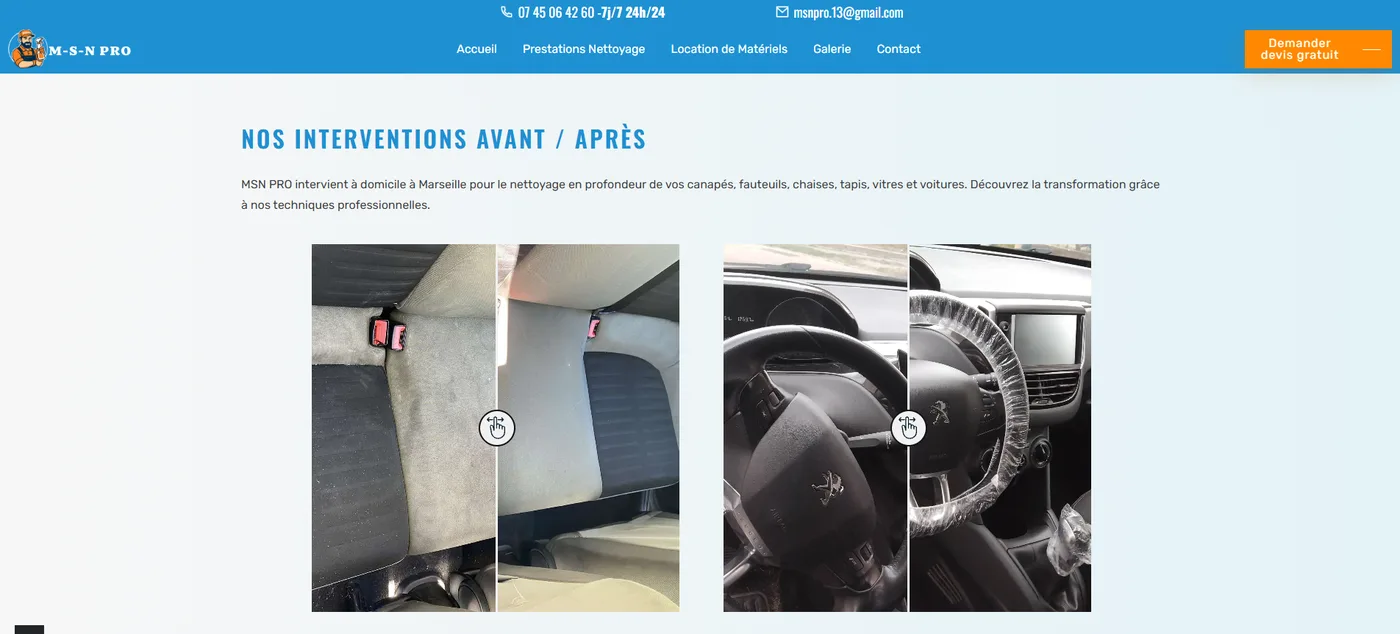 Galerie avant / après interactive